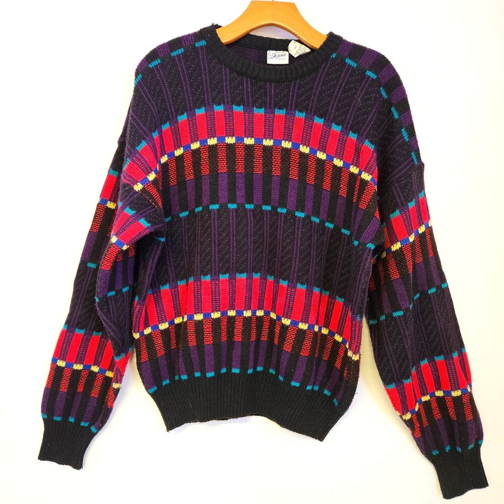 VTG Florence Made in Italy Men's Sweater Size M Wool Blend Cosby Grandpacore‎